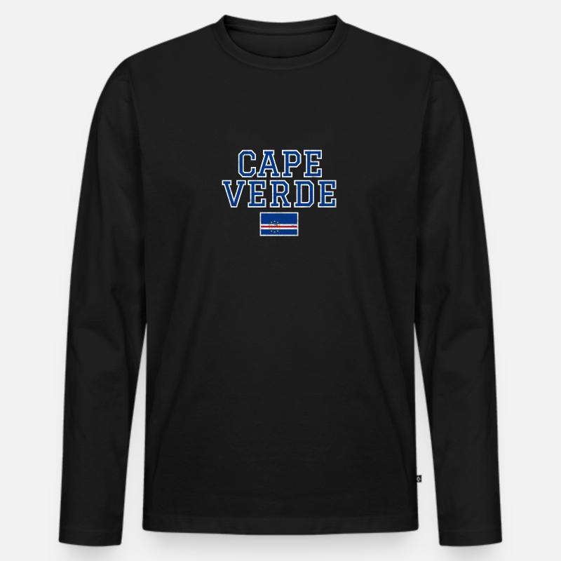 Kap Verde - Männer Premium Bio Langarmshirt - Schwarz