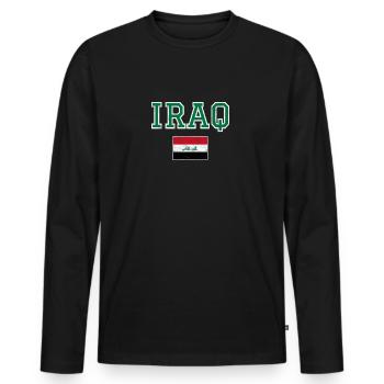 Irak - T-shirt manches longues Premium bio Homme - noir - Devant - Nico (187cm)