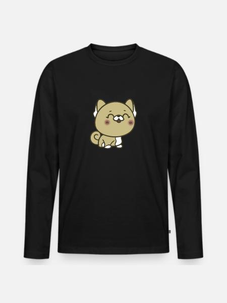Cute puppy - Men's Premium Organic Long Sleeve Shirt - black