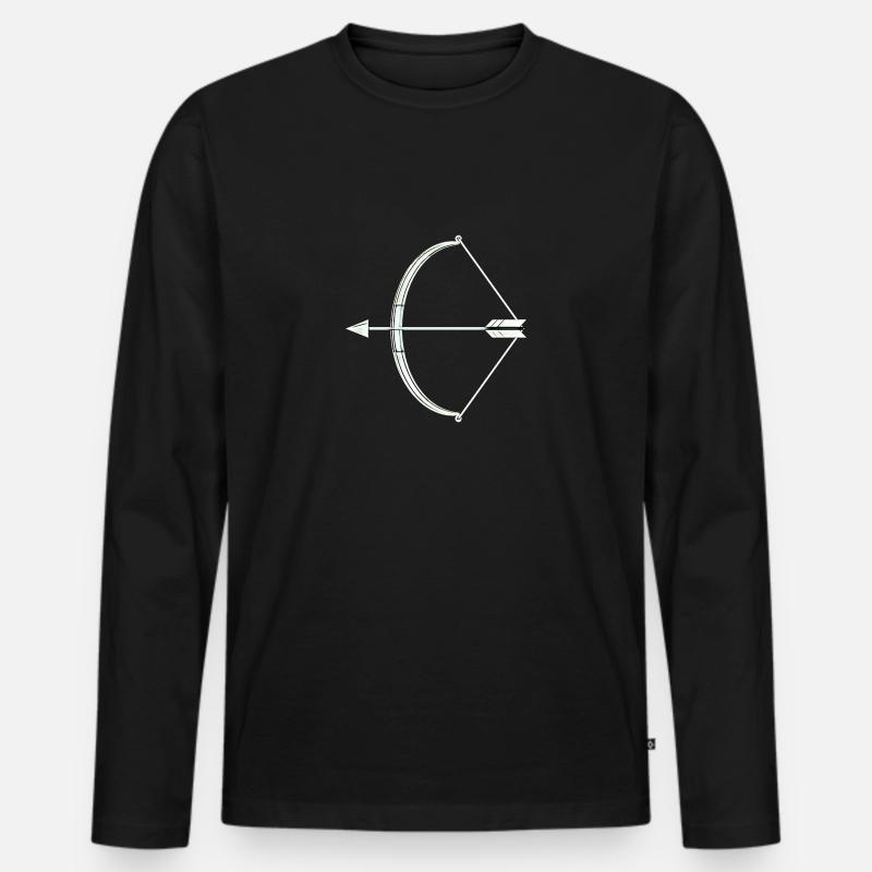Pfeil und Bogen Bogenschütze - Männer Premium Bio Langarmshirt - Schwarz