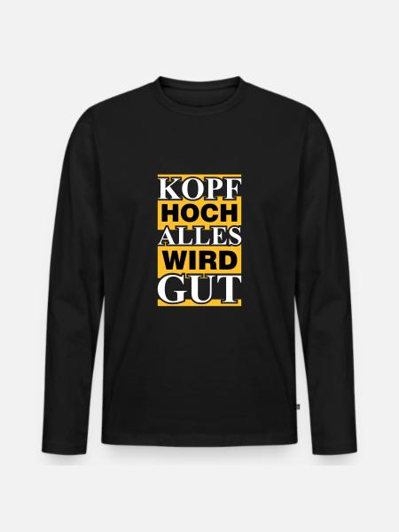 alles wird gut - Männer Premium Bio Langarmshirt - Schwarz
