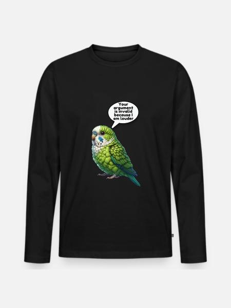 Parrotlet Bird Green Parrotlet - Men's Premium Organic Long Sleeve Shirt - black