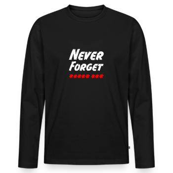 Anti Pis 8 Étoiles Jebać Pis Never Forget - T-shirt manches longues Premium bio Homme - noir - Devant - Nico (187cm)