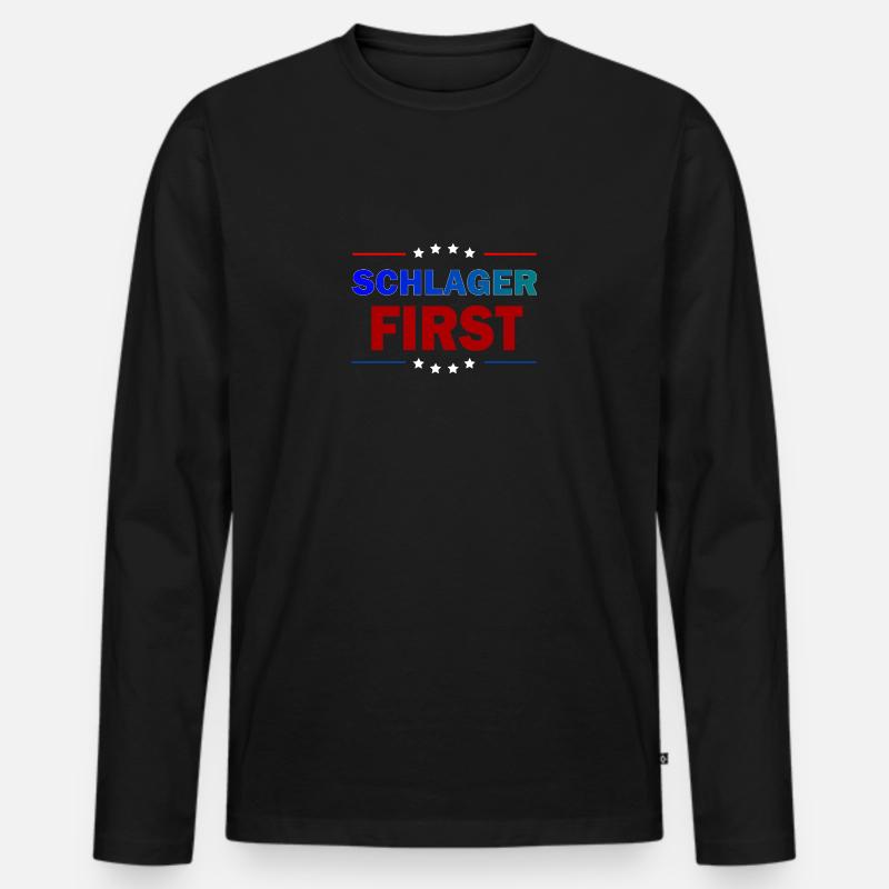 Schlager Nummer 1 - Männer Premium Bio Langarmshirt - Schwarz