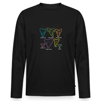 Haifischzahn-Typen Fossilienjagd - Männer Premium Bio Langarmshirt - Schwarz - Vorne - Nico (187cm)