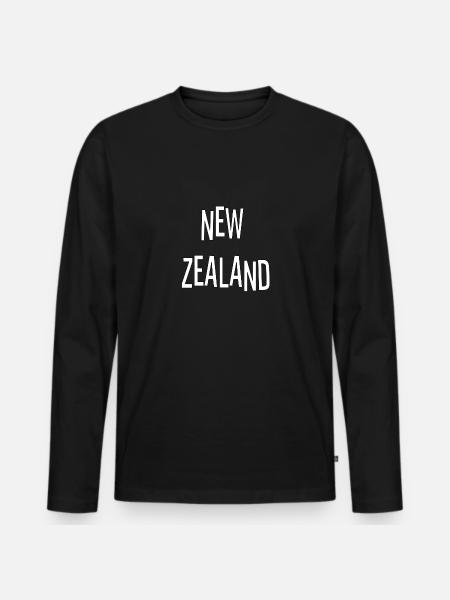 New Zealand - Men's Premium Organic Long Sleeve Shirt - black