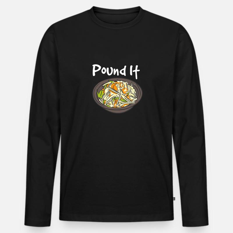 Pfund es - Männer Premium Bio Langarmshirt - Schwarz