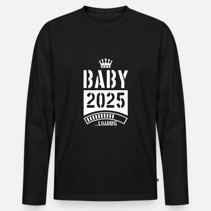 Baby 2025 Loading - Männer Premium Bio Langarmshirt - Schwarz