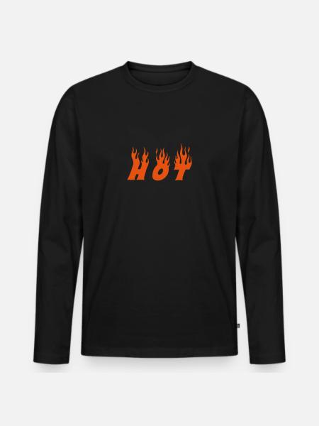 hot - Men's Premium Organic Long Sleeve Shirt - black