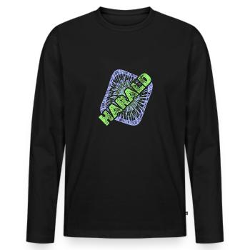 Warp Enterprise Stardust Harald - Men's Premium Organic Long Sleeve Shirt - black - Front - Nico (187cm)