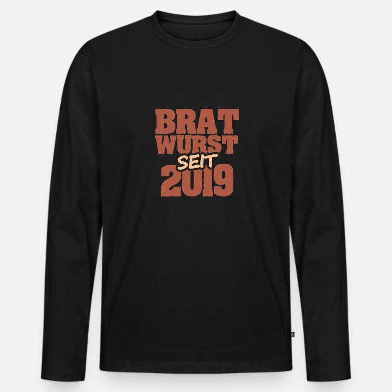 Jahr 2019 - Männer Premium Bio Langarmshirt - Schwarz
