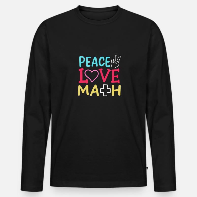 Frieden Liebe Mathematik - Männer Premium Bio Langarmshirt - Schwarz