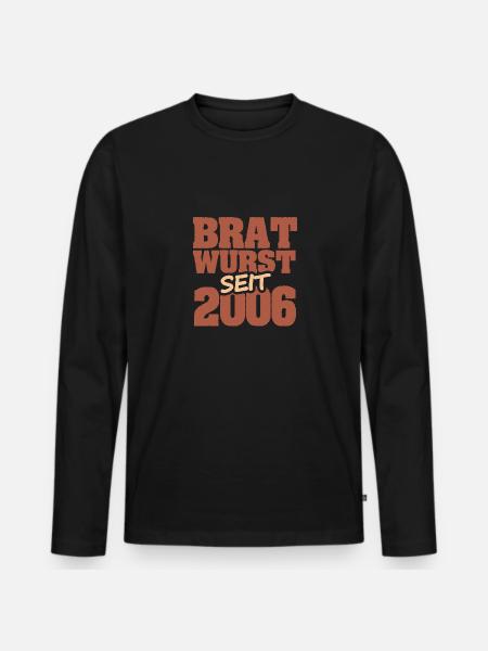 Jahr 2006 - Männer Premium Bio Langarmshirt - Schwarz
