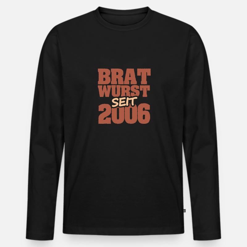 Jahr 2006 - Männer Premium Bio Langarmshirt - Schwarz