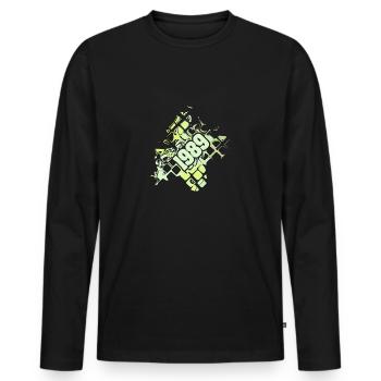 Style 1989 - Männer Premium Bio Langarmshirt - Schwarz - Vorne - Nico (187cm)