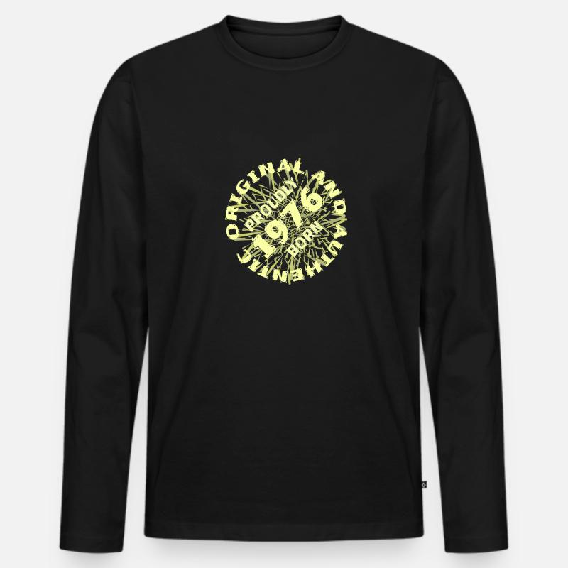 Authentisch 1976 - Männer Premium Bio Langarmshirt - Schwarz