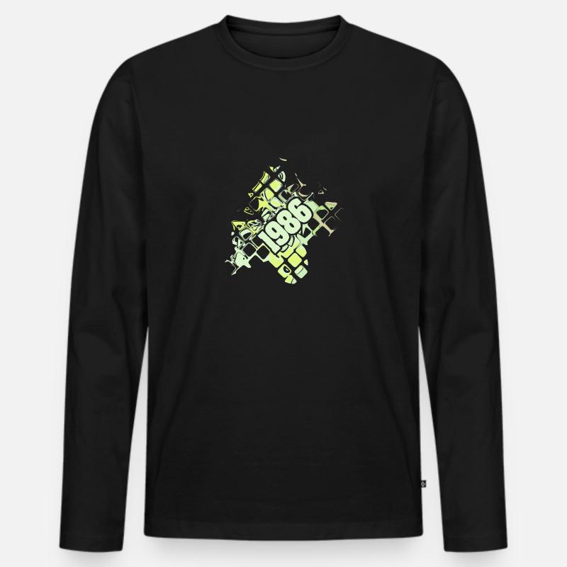 Style 1986 - Männer Premium Bio Langarmshirt - Schwarz