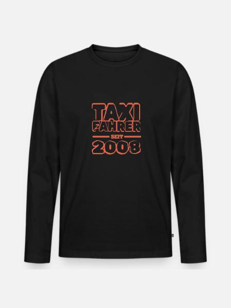 Jahr 2008 - Männer Premium Bio Langarmshirt - Schwarz