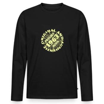 Authentique 1963 - T-shirt manches longues Premium bio Homme - noir - Devant - Nico (187cm)