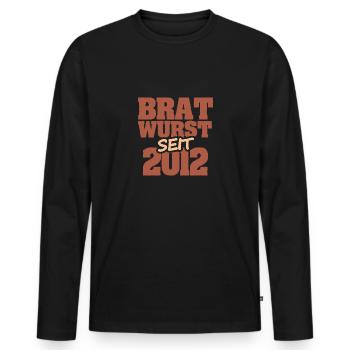 Bratwurst 2012 - Men's Premium Organic Long Sleeve Shirt - black - Front - Nico (187cm)