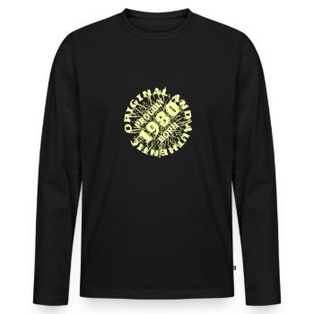Authentique 1980 - T-shirt manches longues Premium bio Homme - noir - Devant - Nico (187cm)