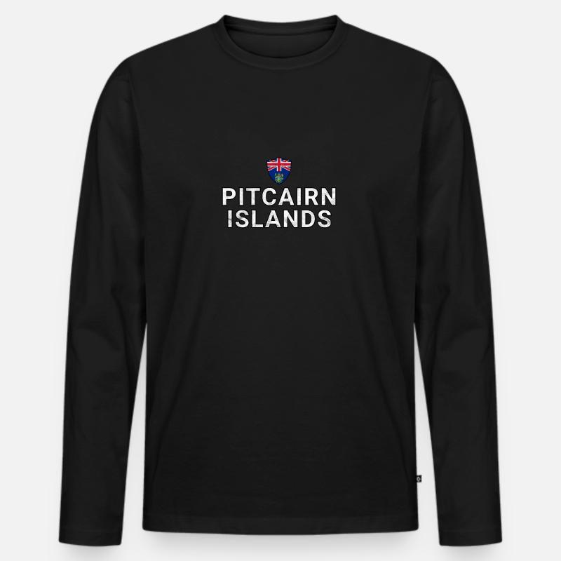 Pitcairninseln - Männer Premium Bio Langarmshirt - Schwarz