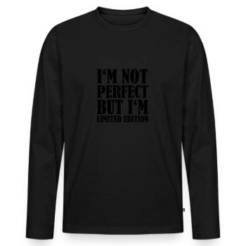 not perfect but limited edition - Men's Premium Organic Long Sleeve Shirt - black - Front - Nico (187cm)