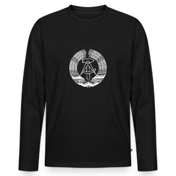 Armoiries de la RDA - T-shirt manches longues Premium bio Homme - noir - Devant - Nico (187cm)