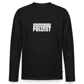Grammatik Polizist - Männer Premium Bio Langarmshirt - Schwarz - Vorne - Nico (187cm)