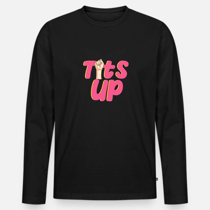 Tittenfeminismus - Männer Premium Bio Langarmshirt - Schwarz