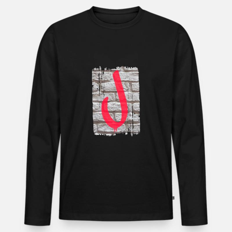 mauer j - Männer Premium Bio Langarmshirt - Schwarz