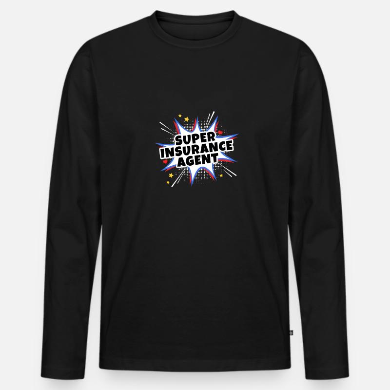 Super-Versicherungsagent - Männer Premium Bio Langarmshirt - Schwarz
