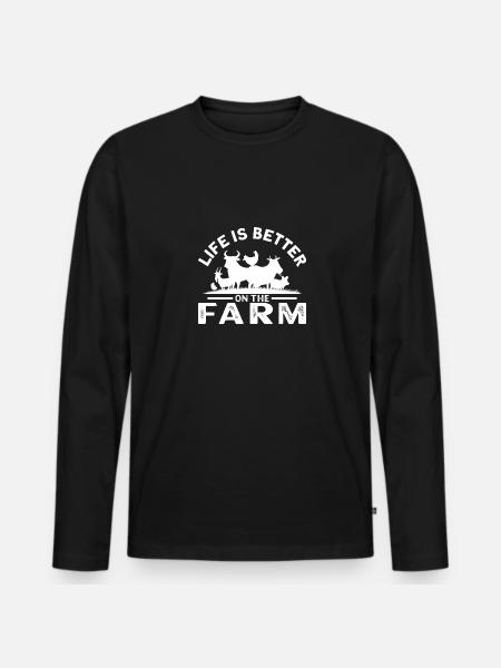 Landwirtschaft - Männer Premium Bio Langarmshirt - Schwarz