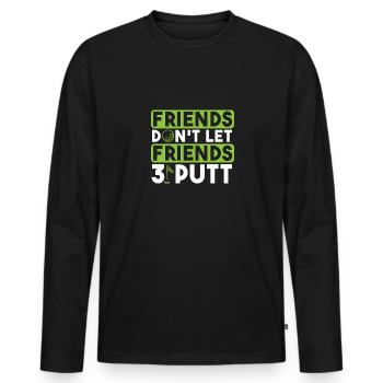 Freunde lassen ihre Freunde nicht 3 Putten - Männer Premium Bio Langarmshirt - Schwarz - Vorne - Nico (187cm)
