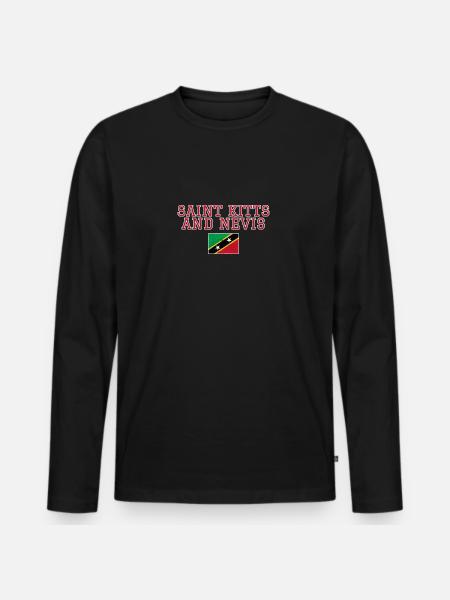 Saint Kitts and Nevis - Men's Premium Organic Long Sleeve Shirt - black