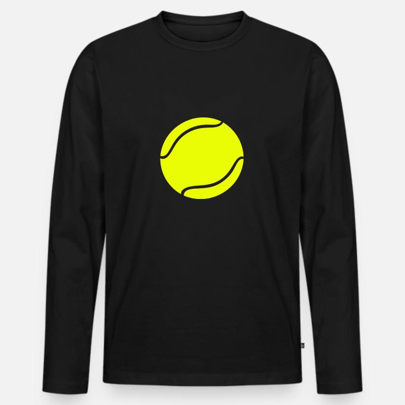 Tennistrainer - Männer Premium Bio Langarmshirt - Schwarz