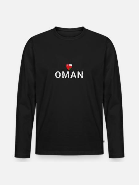 Oman - Men's Premium Organic Long Sleeve Shirt - black