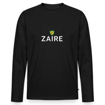 Zaire - Männer Premium Bio Langarmshirt - Schwarz - Vorne - Nico (187cm)