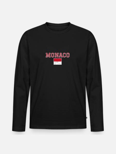 Monaco - Men's Premium Organic Long Sleeve Shirt - black