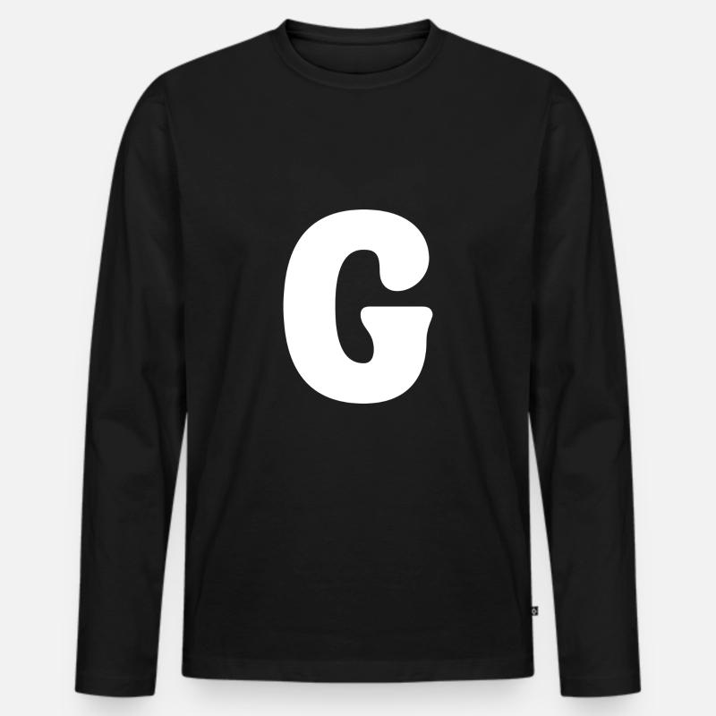 G - Männer Premium Bio Langarmshirt - Schwarz
