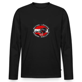 Austrian Firefighter ONE - Feuerwehr Österreich - Männer Premium Bio Langarmshirt - Schwarz - Vorne - Nico (187cm)