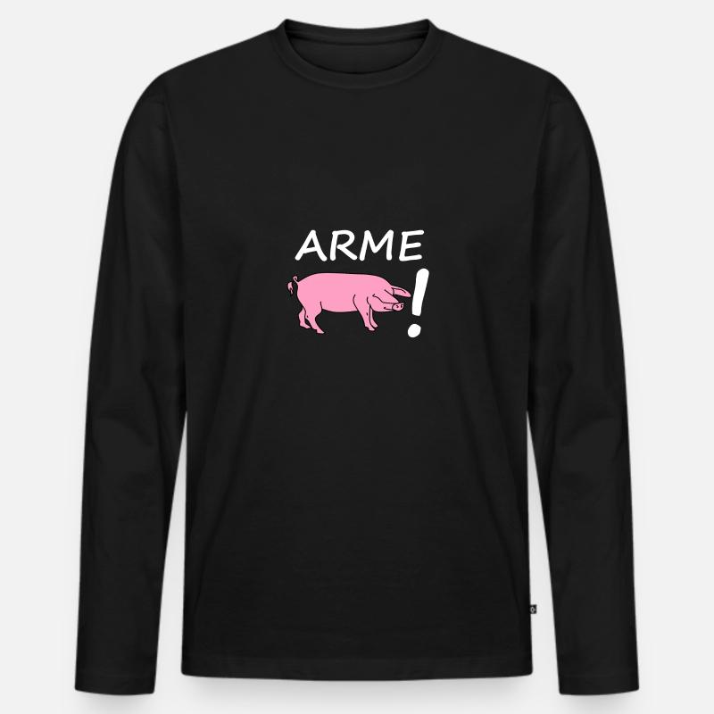 Arme sau - Männer Premium Bio Langarmshirt - Schwarz