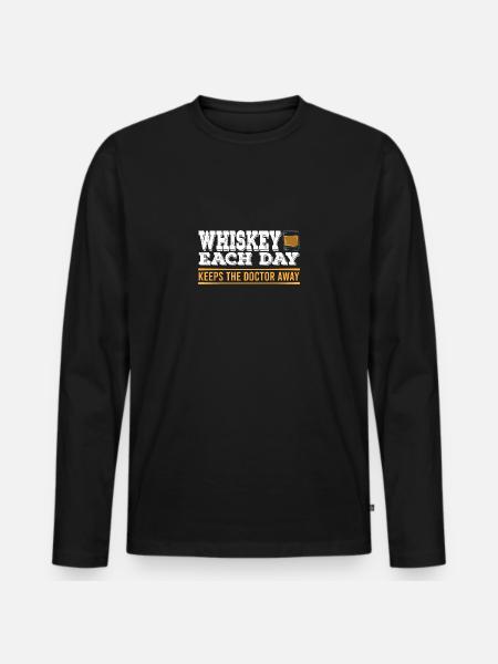 Whisky A Day Funny Drinking - Men's Premium Organic Long Sleeve Shirt - black