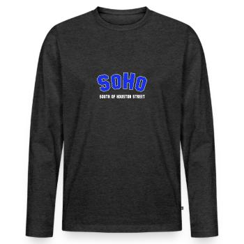 SOHO New York City Athletic SoHo - T-shirt manches longues Premium bio Homme - anthracite chiné - Devant - Nico (187cm)