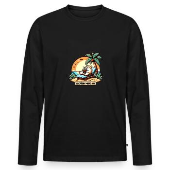 Beach cat: pure relaxation! - Men's Premium Organic Long Sleeve Shirt - black - Front - Nico (187cm)