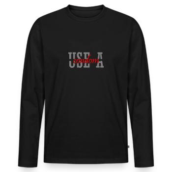 Sarcastic Use A Condom - Men's Premium Organic Long Sleeve Shirt - black - Front - Nico (187cm)
