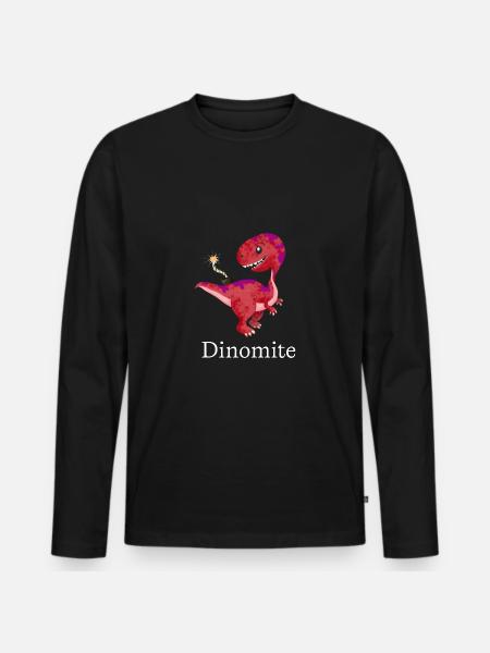 Dino mite - Männer Premium Bio Langarmshirt - Schwarz