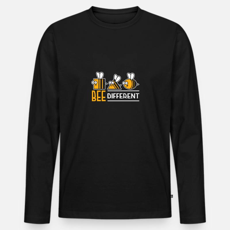 Bee Different - Männer Premium Bio Langarmshirt - Schwarz
