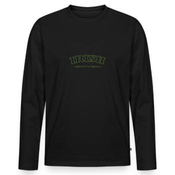 St Patrick's Day Funny Irish Drinking Team - T-shirt manches longues Premium bio Homme - noir - Devant - Nico (187cm)
