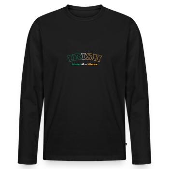 St Patrick's Day Funny Irish Drinking Team - T-shirt manches longues Premium bio Homme - noir - Devant - Nico (187cm)